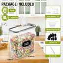 Skroam 8PCS Cereal Containers Storage [4L/135.2 oz], Airtight Food Storage Containers with Pour Spout for Kitchen & Pantry Organization Storage, Plastic Cereal Dispensers, Measuring Cup & 20 Labels