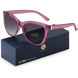 EASY READ Bifocal Reading Sunglasses for WomenFashion Sun Readers UV400 Protection(Magnification 1.00,Purple)