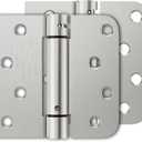 Luxbaro 2 Pack Self Closing Door Hinges, 4 Inch Spring Loaded Hinges with Square & 5/8'' Radius Corners, Adjustable Tension for Garage, Front Door, for Left and Right Hand Door, UL Listed