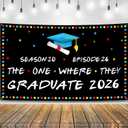 KatchOn, The One Where They Graduate Backdrop 2026 - XtraLarge, 72x44 Inch | Graduation Banner Class of 2026, Friends Graduation Decorations 2026 | Grad Backdrop 2026 Graduation Party Decorations
