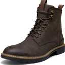 Vostey Mens Boots Motorcycle Casual Boots for Men Zipper Fashion Chukka Boots Mens (11.5, Bmy8033a-darkbrown)