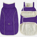 Malier Dog Winter Coat, Windproof Dog Cold Weather Coats with Real Pocket, Winter Extra Warm Pet Coat Fleece Jacket Reflective Clothes for Small Medium Large Dogs and Puppy (Purple, XXXLarge)