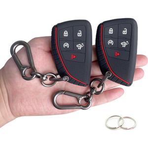 TANDRIVE Key Fob Cover for 2022 2023 2024 2025 Chevy Silverado 1500 GMC Sierra 1500, 2024 2025 Silverado Sierra 2500HD 3500HD, Silicone, 2-Pack, Black