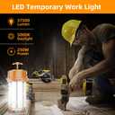 NS 250W Construction Lights Super Bright 37500 Lumens Led Temporary Work Light 5000K Portable Hook Temp Lights,Linkable Durable Job Site Lighting for High Bay Workshop Garage Shop Area Lighting