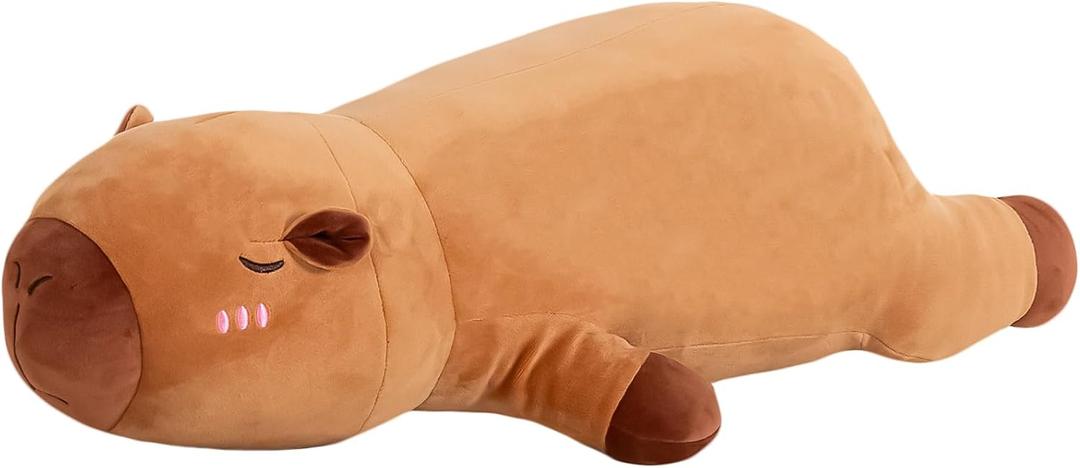 FFxiong 24 Inch Capybara Stuffed Animal Large Soft Body Plush Toy Pillow Cute Plushies Kapibala Big Doll Gift for Kids Boys Girls Birthday Valentines Christmas