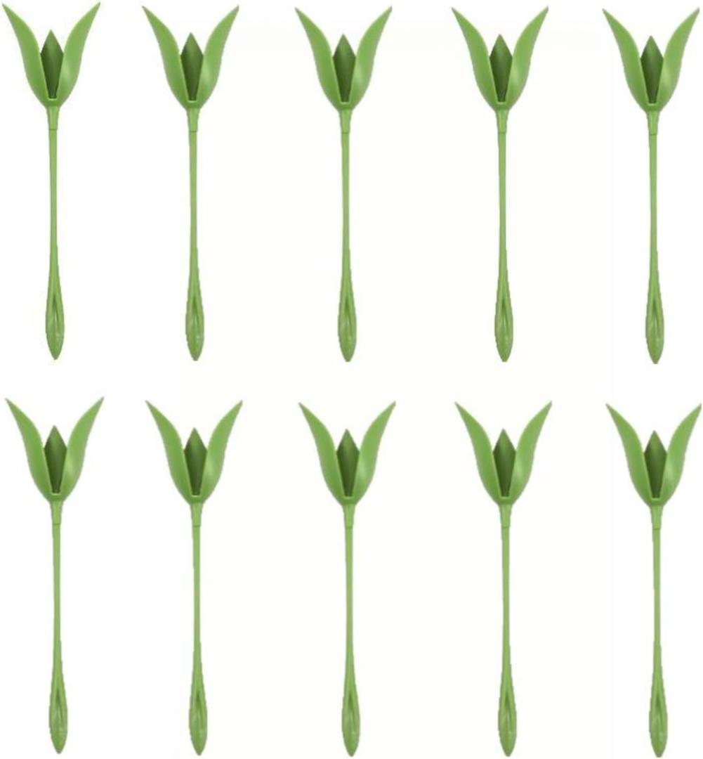 Set Of Rose Napkin Holders, Origami Flower Tools, Made Of ABS, Green, Suitable For Romantic Wedding Table Settings And Party Decorations (10PCS)