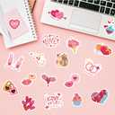 2 x Holographic Heart Stickers, Red Pink Heart Vinyl, Kids Cards Scrapbooking Decor, Valentines Gifts Party Favors, Waterproof Romantic Stickers