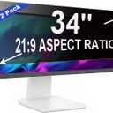 2 Pack Privacy Screen for 34 Inch 21:9 (79.8x34cm) Computer Monitor - Blue Light Filter & Anti-Glare, Removable Screen Privacy Shield | PC Protector Film for Flat and Curved Screens