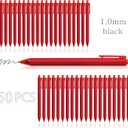 CRYLLIS Pens Bulk, 50Pack Ballpoint Pens for Black Ink Pens,Smooth Writing,No Smear Pens,Office Supplies, Back to School Gifts,Gifts for School Teacher & Mother's Day,1.0mm(Red)