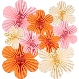 SUNBEAUTY Paper Flowers Decorations for Wall Paper Fans Classroom Decoration Paper Floral Backdrop Decor Paper Fans Decoration Hanging Paper Fans Orange Flower Wall Decor,Set of 9 SUNBEAUTY Paper Flowers Decorations for Wall Paper Fans Classroom Decoration Paper Floral Backdrop Decor Paper Fans Decoration Hanging Paper Fans Orange Flower Wall Decor,Set of 9