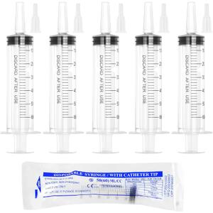 60ml Syringe for Liquid,20 Pack Large Plastic Syringes with Adapters and Cap,Individually Sealed Syringe for Feeding,Irrigation Water and Scientific Labs