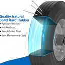 10" x 2.5" Flat Free Solid Rubber Tires 10 Inch Hand Truck Solid Wheels Replacement with 5/8" Axles, 8 Spacers 4 Pins for Hand Trucks, Wheelbarrows, Dolly Trolleies, 2 Packs