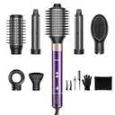 Vincofy 7-in-1 Hair Dryer Brush and Hair Styler Set – Fast Drying, Curling, Straightening & Volumizing – Hot Air Styling Tool with No Heat Damage – for All Hair Types – Lavender