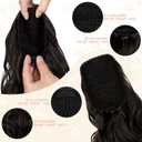 FELENDY Ponytail Extension, 15" Drawstring Ponytail Hair Extensions Wavy Curly Clip in Pony Tails Cute Hairpiece for Daily Use Synthetic Dark Brown