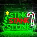 Christmas Neon Sign Cartoon Christmas Neon Light Sign Dimmable christmas LED Signs for Wall Light Up Signs for Bedroom Kids Room Neon Wall Light Decor Xmas Gift