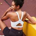 RUNNING GIRL Sports Bras for Women, Molded Cup High Impact Sports Bra Workout Bras for Women High Support Racerback (White, L)
