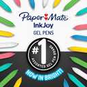 Paper Mate InkJoy Gel Bright Pens, Medium Point (0.7mm), Retractable, Assorted Brighter Colors, 10 Count - Colorful, Office Supplies, Journaling, Doodling