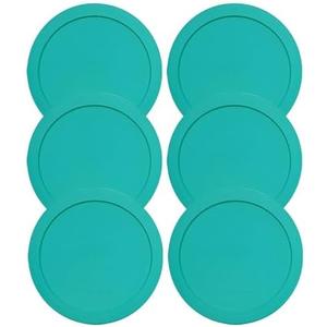 Lids for Pyrex and Anchor Round Glass Containers (4-Cups, Green-6PK)