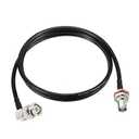 Eightwood BNC Bulkhead Female to BNC Male Right Angle Coax Cable RG58 Jumper 3 Feet for Wireless Microphone Receiver, Radio Scanner, Radio Antenna, CB Radio, VHF UHF Ham Radio