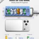 Vaydeer Metal 7 Day Pill Organizer with Built-in Desiccant Compartment, Airtight Weekly Travel Pill Box with Carry Handle, Slim Slide-Out Pill Case for Medication, Vitamins & Supplements (Silver)