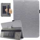 Universal 10 Inch Tablet Case, Universal 10.1 Inch Tablet Case, Viclowlpfe Protective Folio Stand Android Case for 9.6-11 Inch Tablet with Hand Strap and Cards Slots, Cool Grey