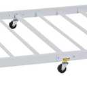 VECELO Twin Trundle Bed Frame Only/Roll Out/Enhanced & Up-Graded Metal Slats Support with Lockable Casters, White