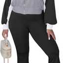 HBQ Women's Color Block 2 Piece Tracksuit Sets Long Sleeve Zip Up Crop Jacket and Flare Pants Casual Y2K Outfit (Medium, Black)