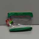 'FLAWLESS' Clear/Green Cosmetic Case (8in. x 6in)