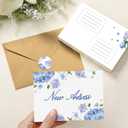 Affrolling 50 Sets Change of Adress Postcards with Envelopes New Adress Cards for New Home Watercolor Hydrangea and Front Door Design Moving Announcement Cards for Housewarming(Hydrangea)