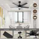 Vagizm Ceiling Fan with Light Remote: 42 Inch Modern Fans with Dimmable Tri-Color Temperature LED - Quiet Reversible DC Motor for Home Office Bedroom