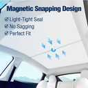 2025 Upgrade Tesla Model Y Sunshade Roof [No Sag, Magnetic Fit, Blocks 99% UV] Nano Ice-Crystal Coated Heat Insulation Glass Roof Shade, Foldable & Light-Tight, Accessories for Tesla Model Y 2020-2025