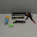 Professional Caulk Gun Kit with Caulk Remover Tool & Putty Knife - 5 in 1 Caulking Tool Set for Caulking Removal, Shower & Bathroom Caulk, Includes Caulking Gun Tool, Caulk Scraper Tool Spackle Knife