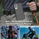 for Galaxy S25 Edge Holster Case with Belt Clip & Kickstand, 2-in-1Rugged Bumper Cover Full-Body Military Grade Protection (Black)