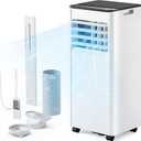 EUHOMY 10,000 BTU Portable Air Conditioners Up to 450 sq.ft, 3-1 Standing Smart Cooling AC with Remote, Dehumidifier, Fan, Air Conditioner Cools Room, 3 Modes, 24-hour timer, LED Display, Bedroom