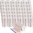 LEIFIDE 36 Pack Compression Bandage Wrap with Self Closure on Both Ends Elastic Bandage for Legs, Knees, Ankles, Wrists, Elbows, Shoulders, Athletic Stretchable Wrap(4 Inch,Blue Trim)