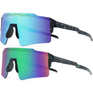 2 x 2 pcs Youth Baseball Glasses Boys Girls Kids UV400 Teen Softball Sunglasses Shades Young Men Women Football Eyewear - HYE27