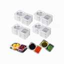 EWUVP 130ml Reusable Snack Containers, 20PCS Double Compartment Dipping Containers with Lid, Snack Pack Containers for Refrigeration, Portion Control, Outdoor Takeaway Sauce Dip Case Disposable Box (5.5"L x 3.35"W x 1"H)