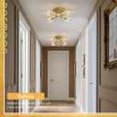 Modern Gold Sputnik Chandeliers 4-Light Crystal Semi Flush Mount Ceiling Light Fixture Industrial 18" Chandelier for Hallway Entryway Kitchen Bedroom Dining Room