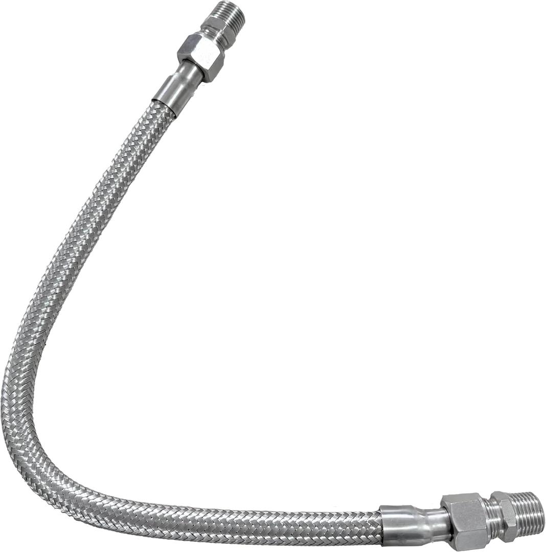 compressor Jumper Hose20" Length Industrial Grade Compressor Jumper hose 450 PSI &750F With Two 3/4" Male Adapters.