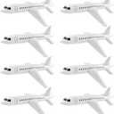 Mototo 8 Pieces Inflatable Airplane Balloon 40 Inch Large Inflatable Plane Balloon White Plane Toy Float Airplane Aviation Themed for Outdoor Indoor Birthday Party Swimming Pool Party Supplies