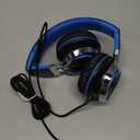 AILIHEN C8 Kids Headphones Wired, On-Ear Headphones with Microphone and Volume Control Foldable Corded Stereo 3.5mm Headset for School Teens Smartphones Chromebook Laptop Tablets Travel (Black Blue) (Medium)