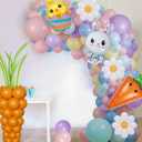 3 x Easter Balloon Arch Garland Kit, 137Pcs Pastel Balloon Arch with Carrot Rabbit Foil Balloons for Easter Party Decorations Girls Birthday Baby Shower Party Decorations