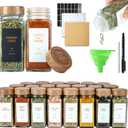Spice Jars with Label4oz Seasoning Containers, Glass Spice Bottles with Shaker Lids,Funnel, Chalk Pen (24)