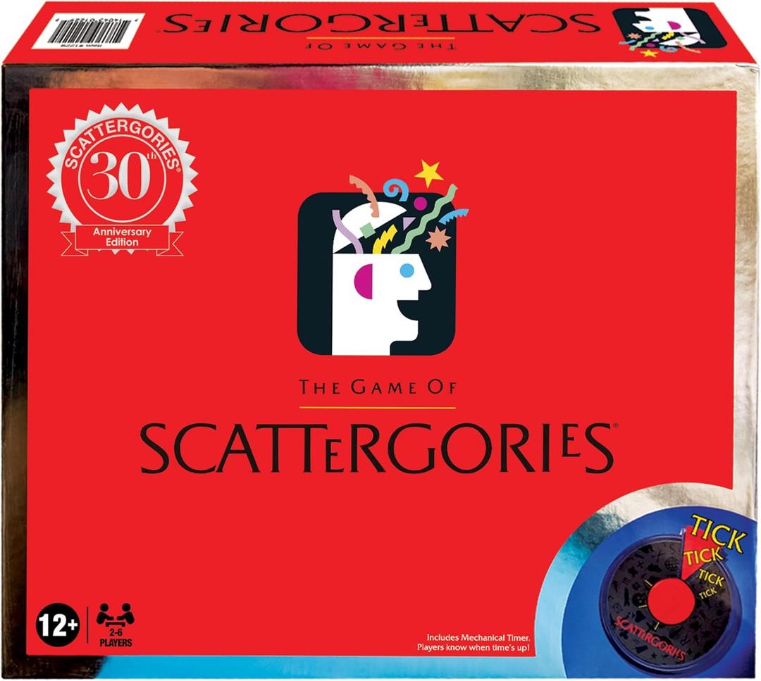 Winning Moves Scattergories 30th Anniversary Edition with Electronic Timer Games USA, Timeless Family Game Enjoyed by Millions for Ages 12 and up, 2-6 Players (1229)
