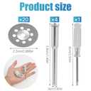 25 Pcs Diamond Cutting Wheel Set Compatible with Dremel Rotary Tool, 22mm Cut-Off Discs with 4 Pcs 402 Mandrel (3mm Shank) & Screwdriver, Durable Saw Blades for Metal Glass Stone Cutting