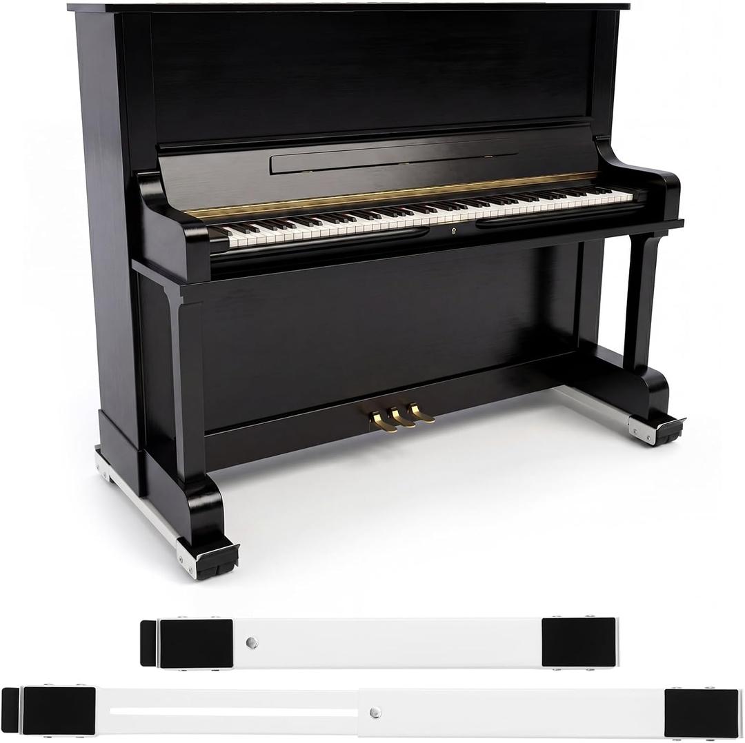 2 Pcs Upright Piano Dolly, Adjustable Upright Piano Moving Dolly with Non-Slip Pad, 1770 lbs Load Capacity Wheels Swivel Caster for Concert Hall College Home Musical Instruments Transport Move