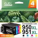 ejet 950XL and 951XL Ink Cartridges Combo Pack Compatible for HP 950 951 Ink Cartridges Combo Pack Use for OfficeJet Pro 8600 8610 8615 8620 8625 8100 8630 8660 276DW 251DW, Black Cyan Magenta Yellow