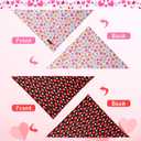 Lionet Paws Valentine's 2pcs Dog Bandanas, Black Heart & Colorful Heart Dog Scarf Bib Premium Fabric, Happy Valentine Love Bandanas for Medium Large Dogs Pets
