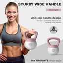 Soft Kettlebell 5LB/10LB/15LB/20LB/25LB, Kettlebells Set Soft Kettle Bell Anti-Slip Grip Weight for Home Gym Strength Training (15LB Pink-White)