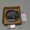 110mm Auto Gauge 2in1 GPS Speedometer 120MPH with Tachometer 8000 RPM Odometer Gauge with Red Backlight for Universal Boat Car Truck Motorcycles 9-32VDC Waterproof Type (Black&Silver, 120MPH) (BS)